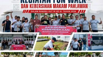 Rutan Kabanjahe Gelar Fun Walk dan Aksi Bersih Makam Pahlawan Semarak Hut RI Ke-81